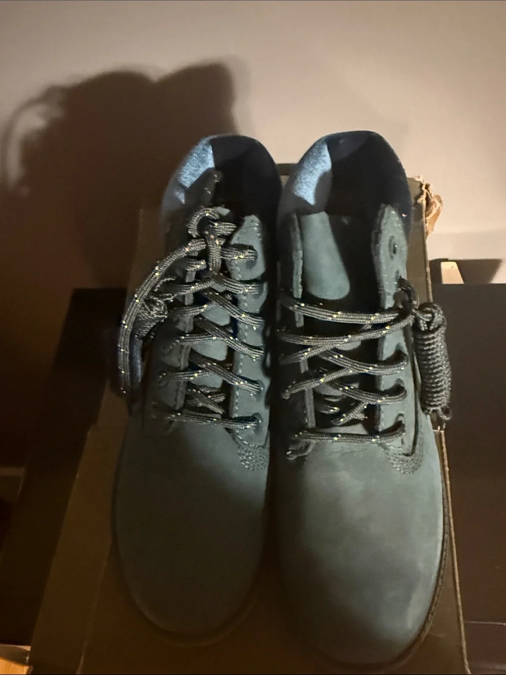 Timberland Kids Teal Nubuck Boots with Tan Sole